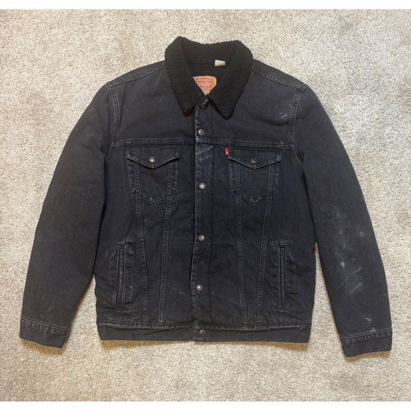 Supreme Other - Supreme Levis Bleached Sherpa Trucker Jacket Black FW16 Size L